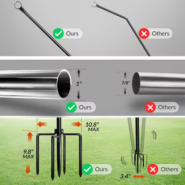 9.4 ft. String Light Poles (2-Pack)
