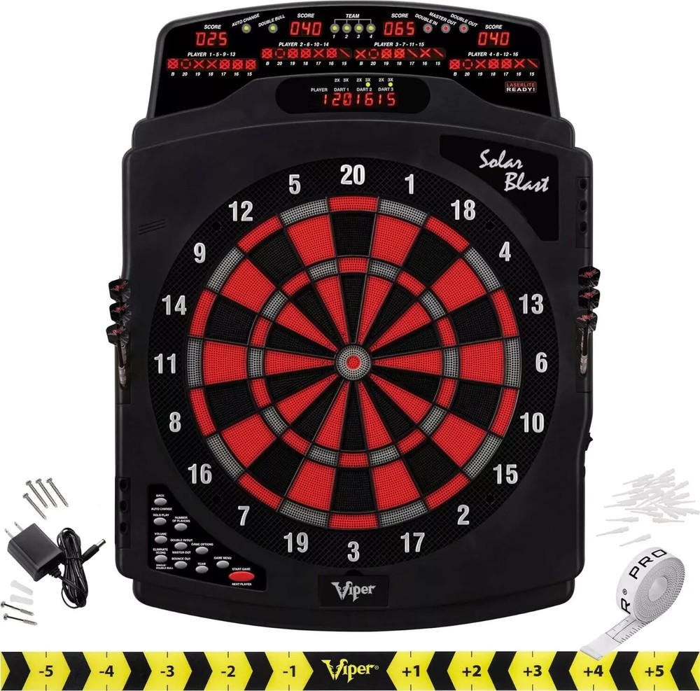 Viper Solar Blast Electronic Dartboard Deluxe Size Over 55 Games
