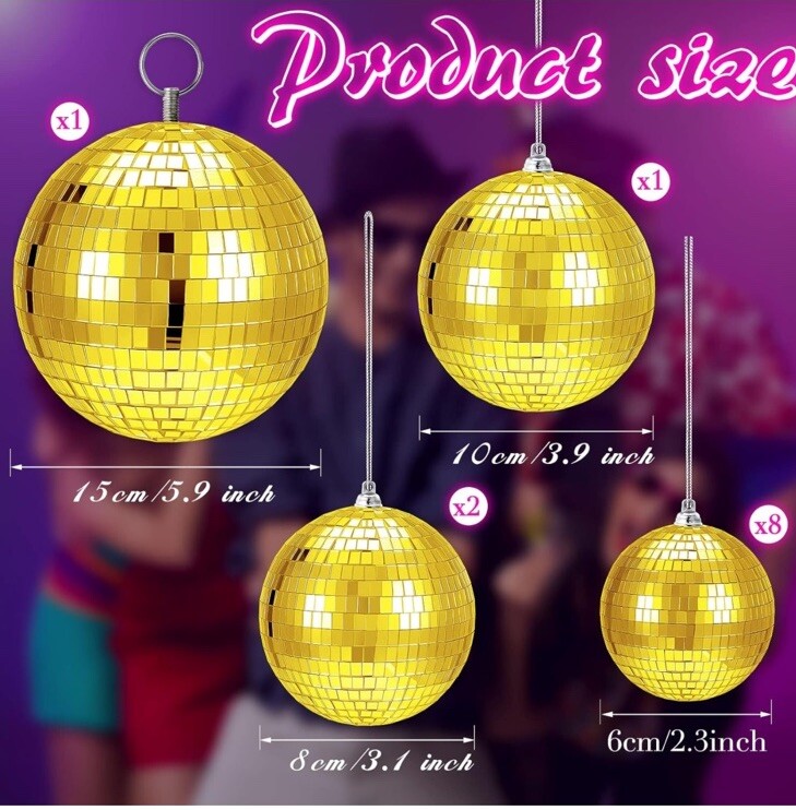 12 Pack Large Gold Disco Mirror Ball