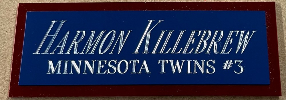 HARMON KILLEBREW TWINS NAMEPLATE AUTOGRAPHED SIGNED Baseball Display CUBE CASE