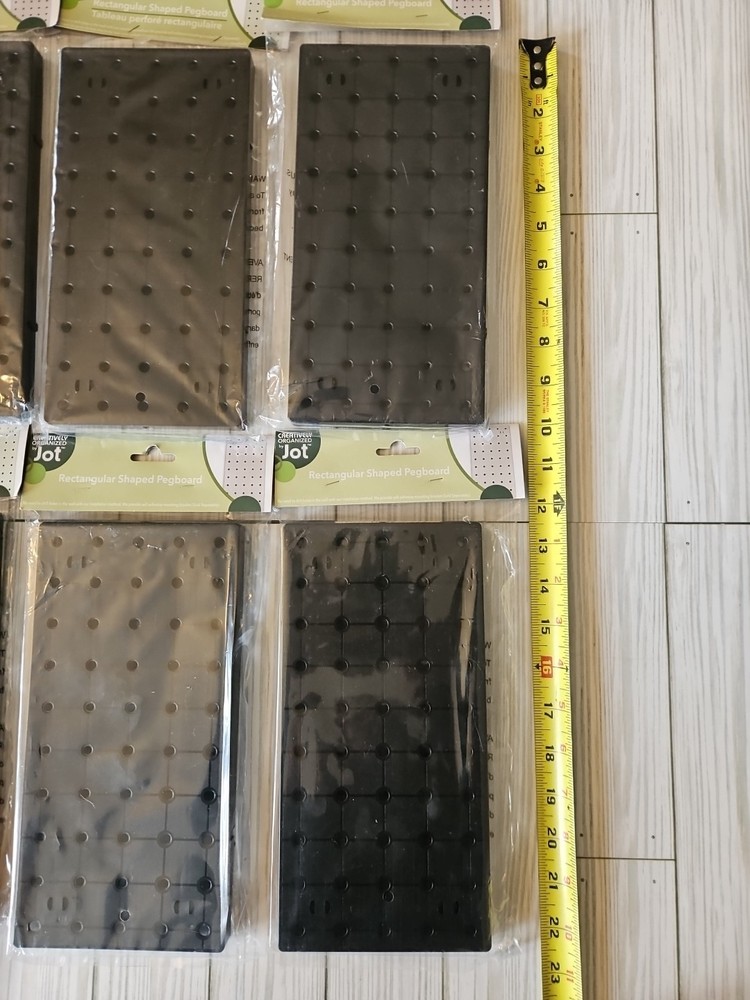 7 Lot Creatively Organizer by Jot Pegboard Black Plastic & Loop Hooks Office