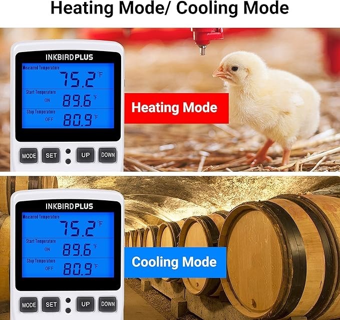 INKBIRD Outlets Thermostat Temperature Controller Socket Heating Cooling Timer