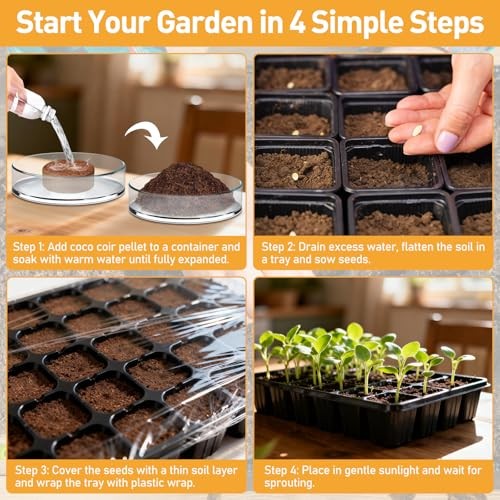 Pcs Organic Coco Coir Seed Starter Soil, Compressed Coconut Coir 200 30mm