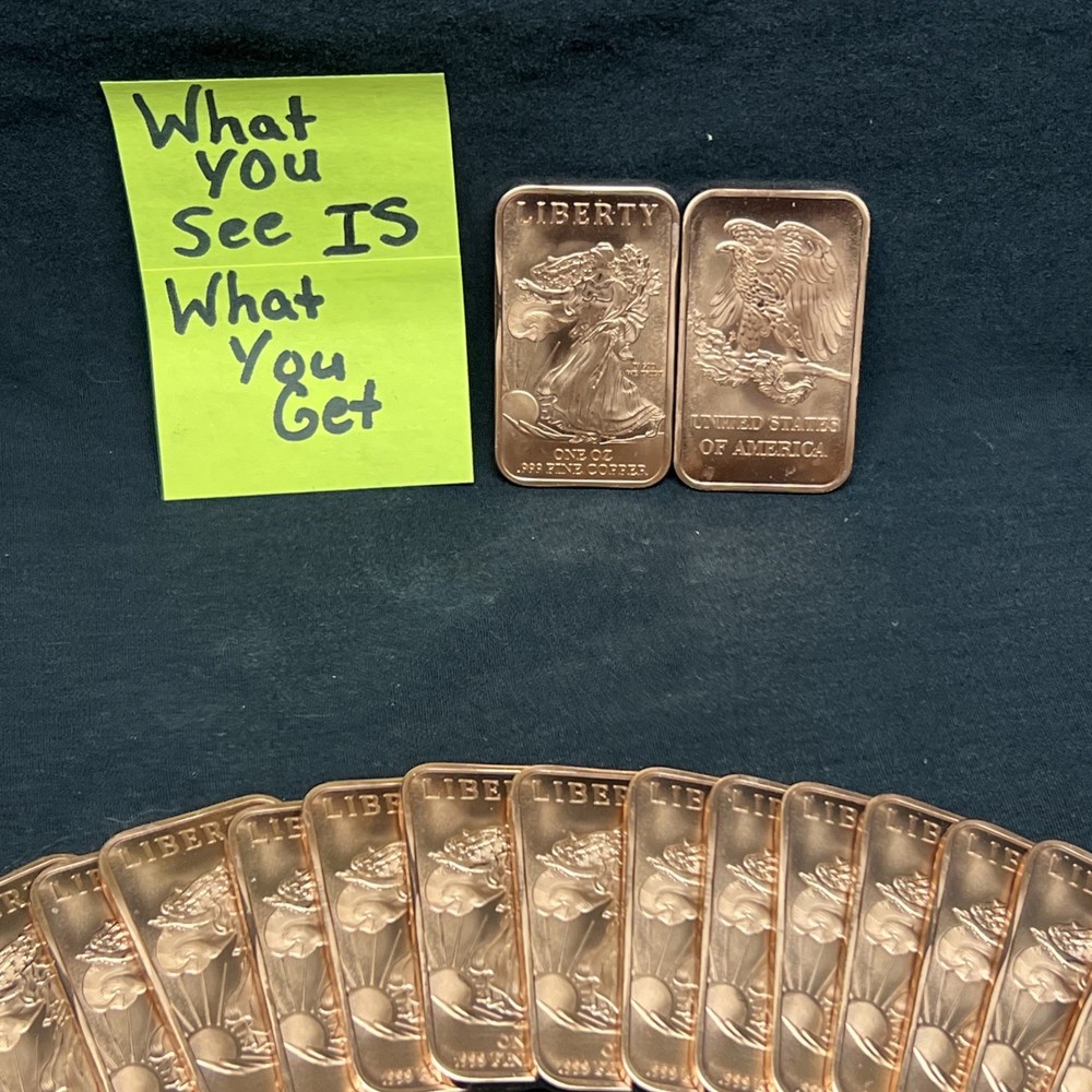 Beautiful Walking Liberty Cooper Bars. .999 Fine Copper Bars. Great For Stacking