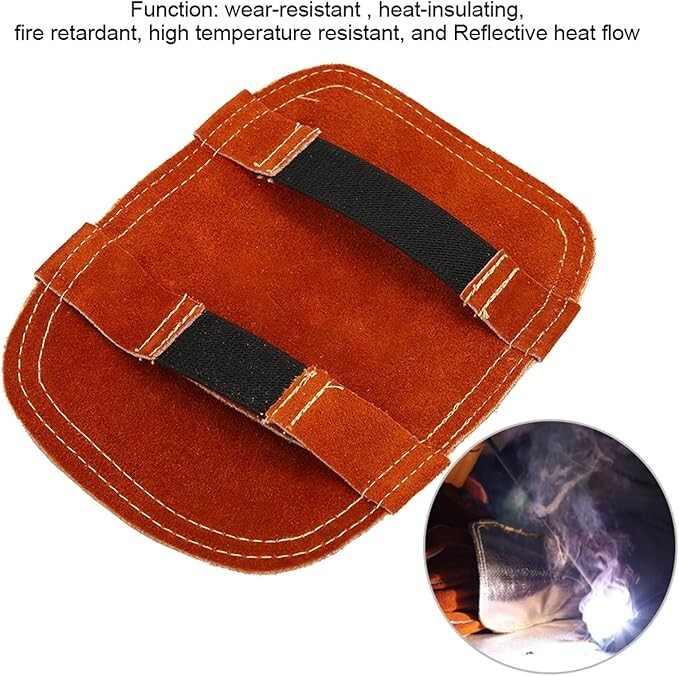 Hand Heat Shield, Welding Hand Pad, Split Cowhide Leather Aluminized Back Weldin