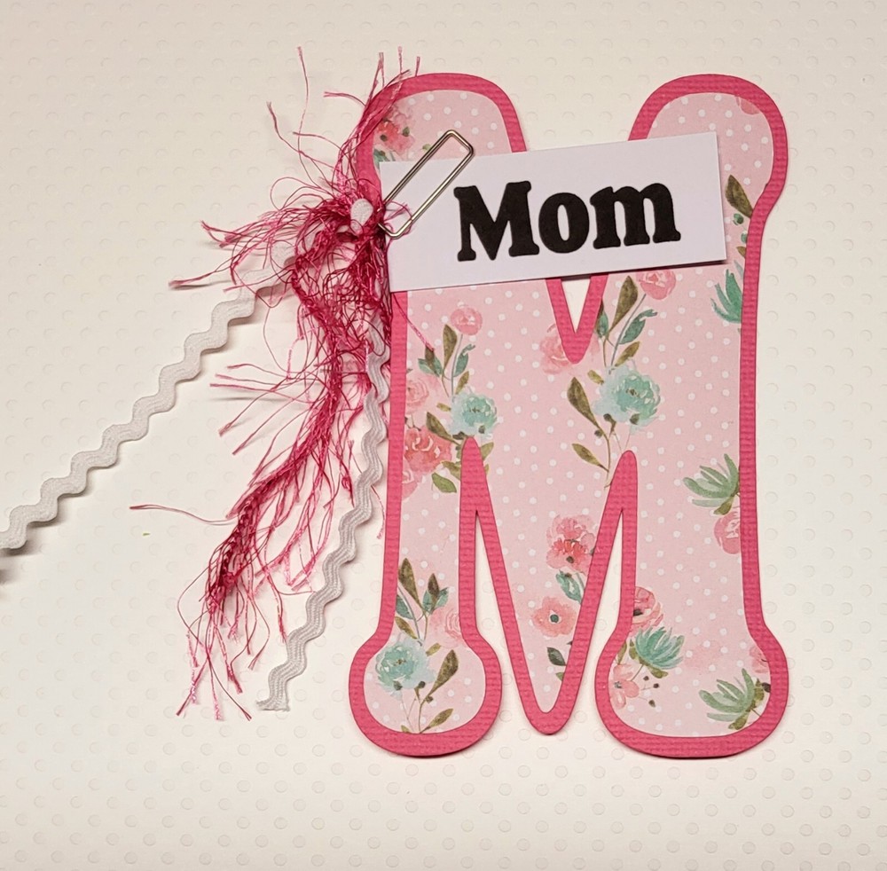 Mom Monogram. Scrapbook, Card Making Paper Piecing