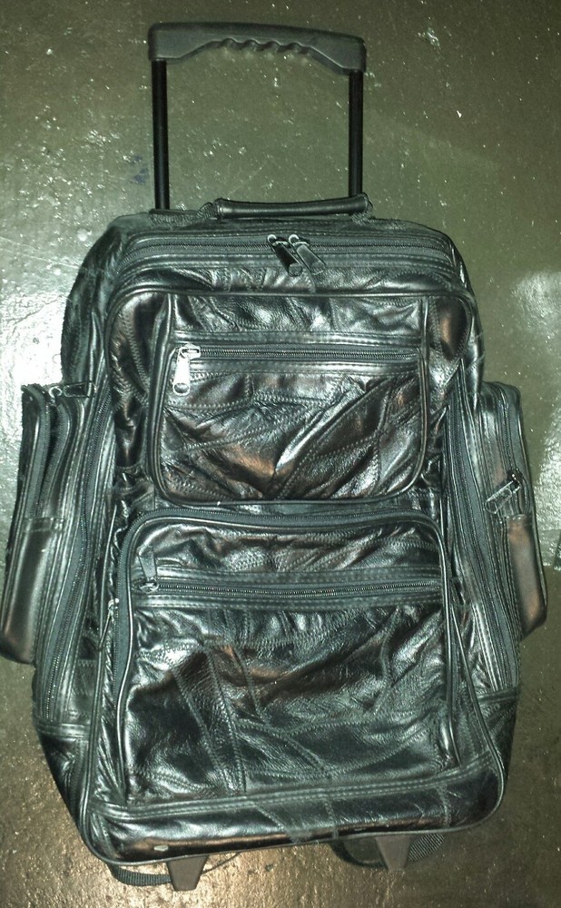 Travel Roller Backpack BLACK Multi-Pocket EXTENDABLE HANDLE 19.5" x 17" x 7"