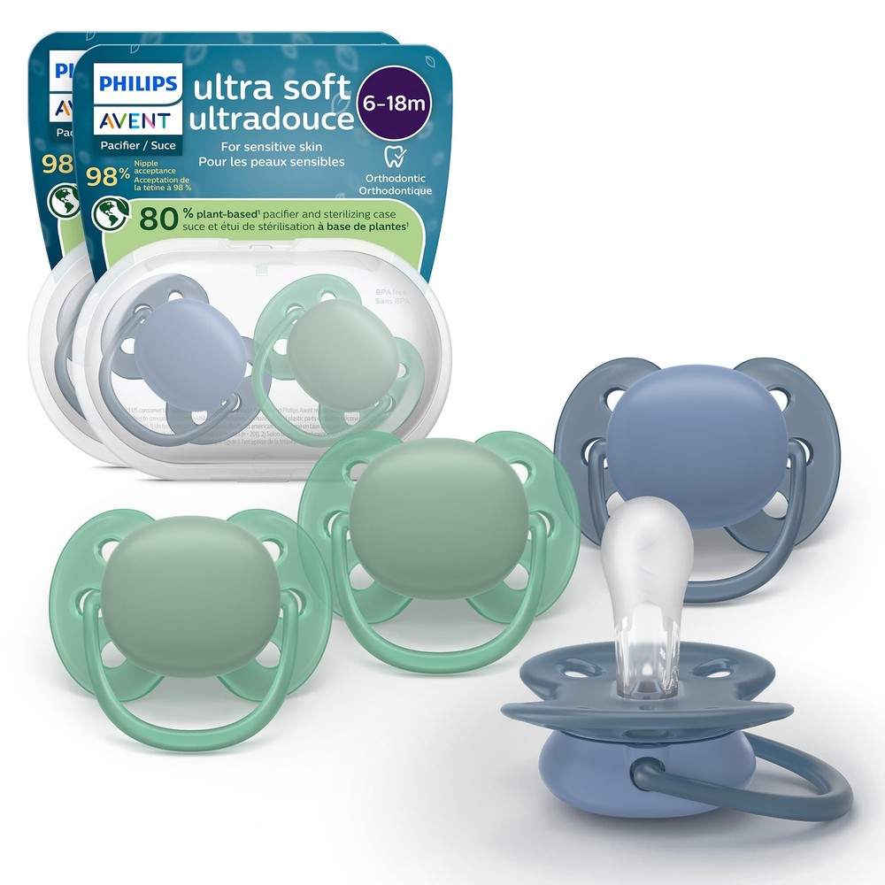 Pacifiers Orthodontic Design Flexible Shield 4 Pack Philips Avent SCF091 6-18