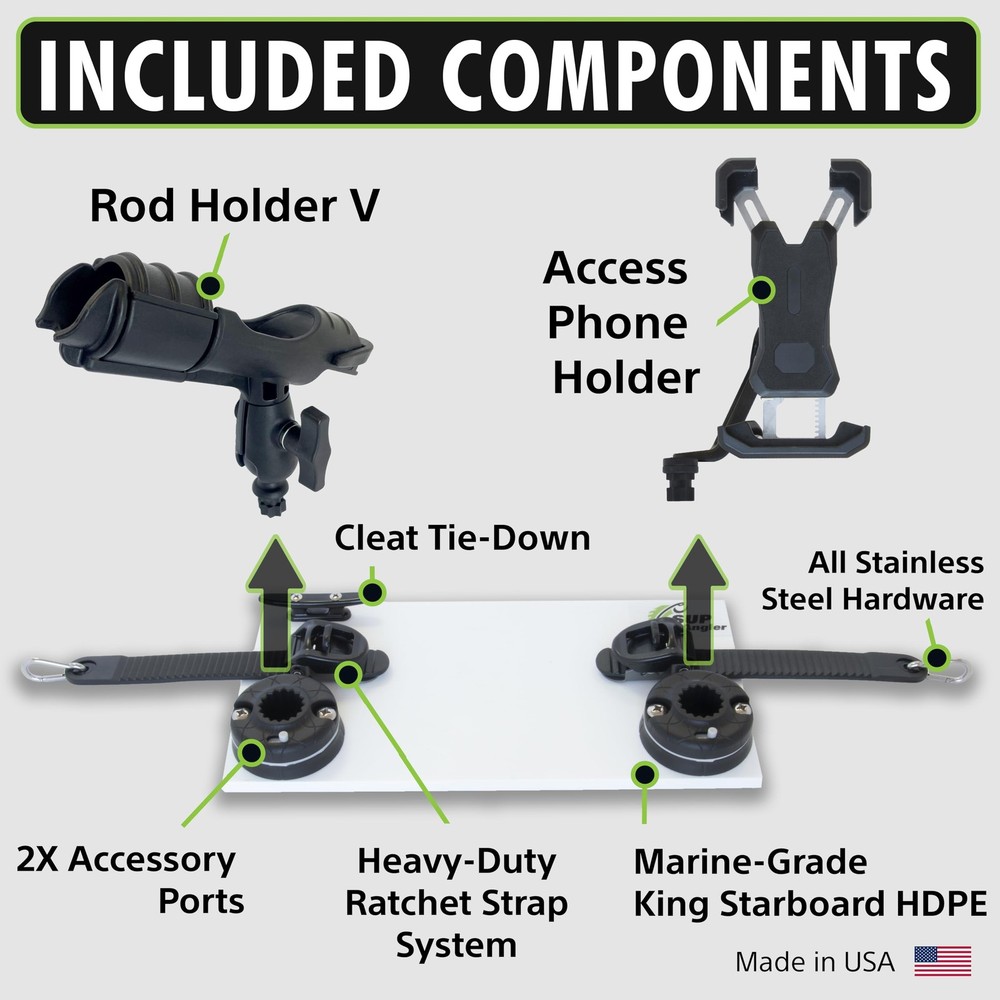 SUP Angler Lite Universal Paddle Board Mount with One Size, White