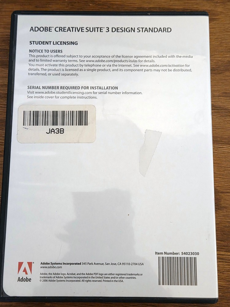 Adobe Creative Suite 3 Design Standard Student Edition Win/Mac 2007