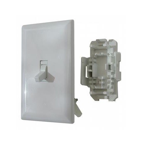 White Self Contained Toggle Light Switch Snap w/ Plate WDR Mobile Home Camper RV
