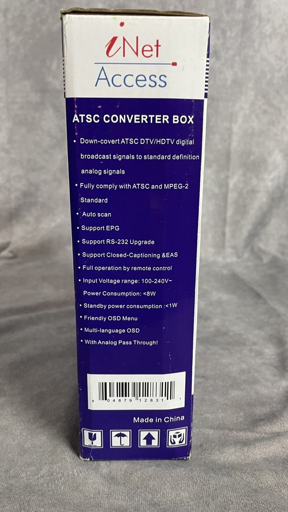 I Net Access Digital TV Converter Box - Analog Loop Through - ATSC - Open Box