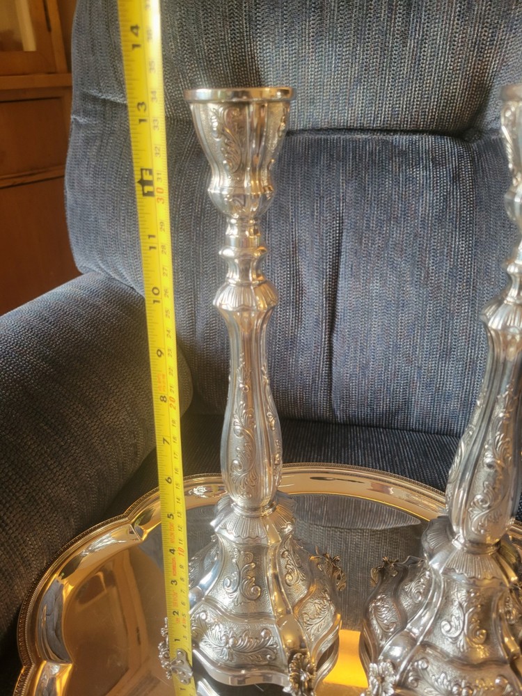 Matched Pair of Hazorfim Sterling Silver Candlesticks