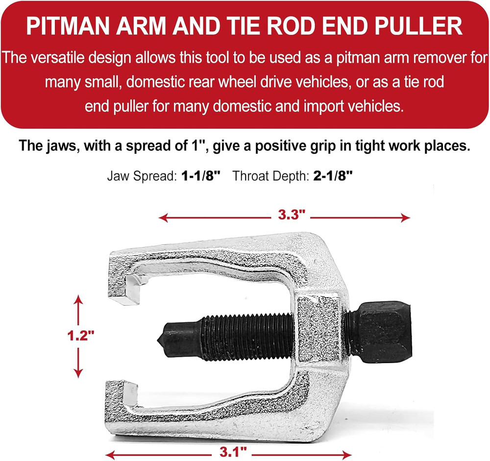 5Pcs Front End Service Tool 5-In-1 Ball Joint Separator, Pitman Arm Puller, Tie