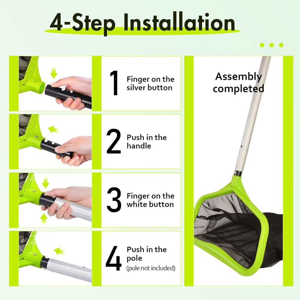 Pool Net,Pool Skimmer Net with Reinforced Frame Large Capacity Pool Cleaning Net