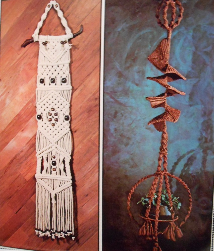 Macrame Showpieces: 12 easy to challenging designs ~ Vintage patterns ~ see pics