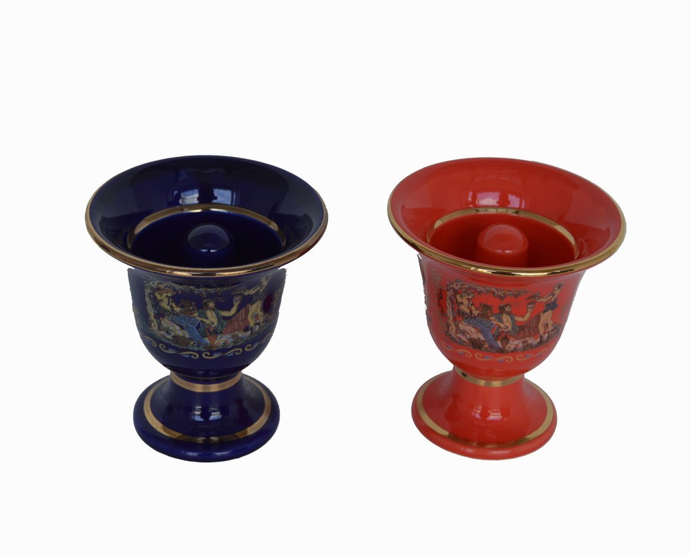 Pythagoras cup Dionysus Blue red two quality cups