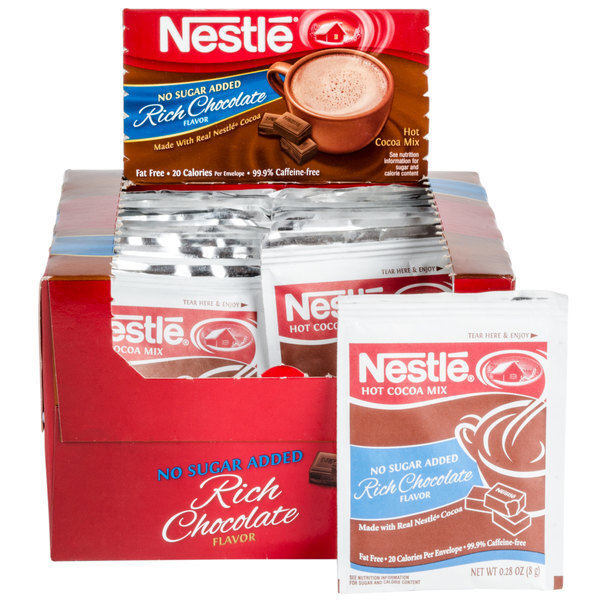 Nestle No Sugar Added Hot Cocoa Mix Packet - 30/Box