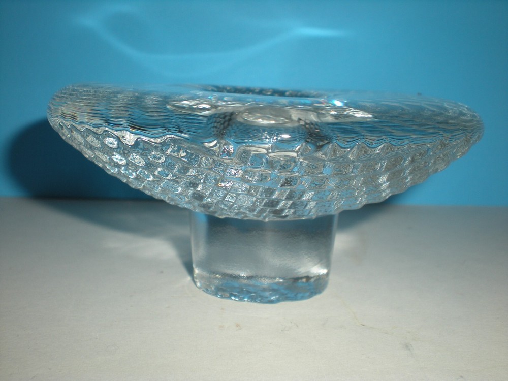 Candle Holders Contemporary Pair Cubism Glass Pattern vtg