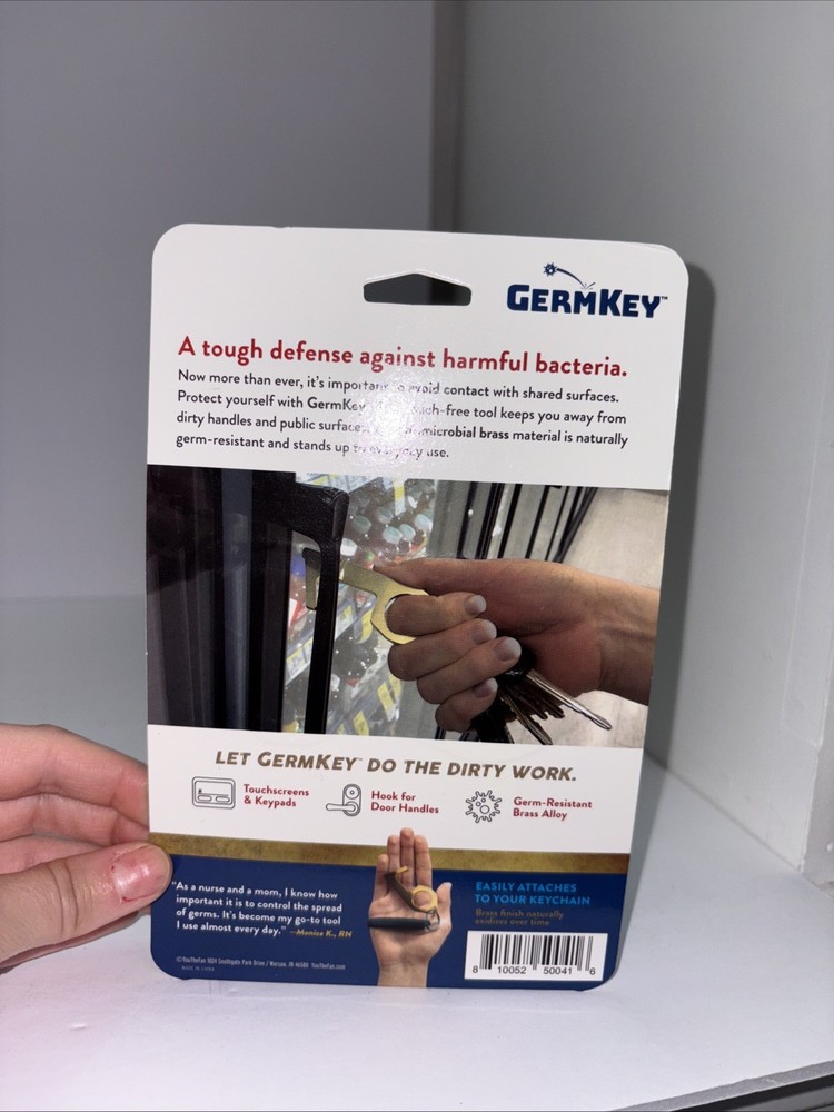Germ Key Solid Brass Antimicrobial GermKey Touch Tool Brand New