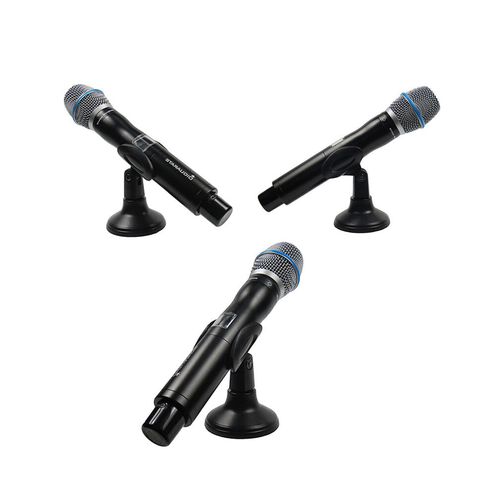 2Pcs Flexible Adjustable Microphone Clamp Holders Mic Clip Mic Desk Base Mount