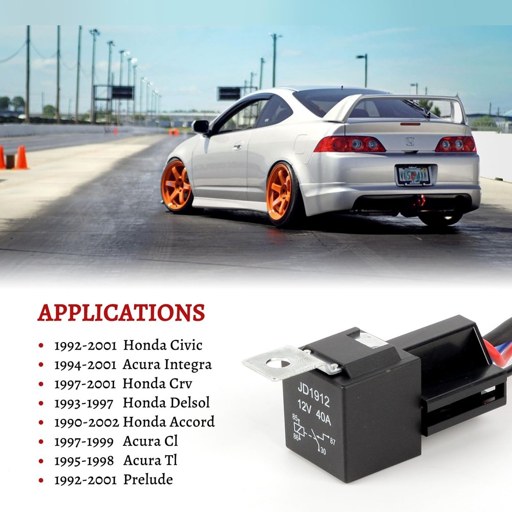 Main Relay Conversion Kit Compatible with 92-01 Civic, With Brown Switch