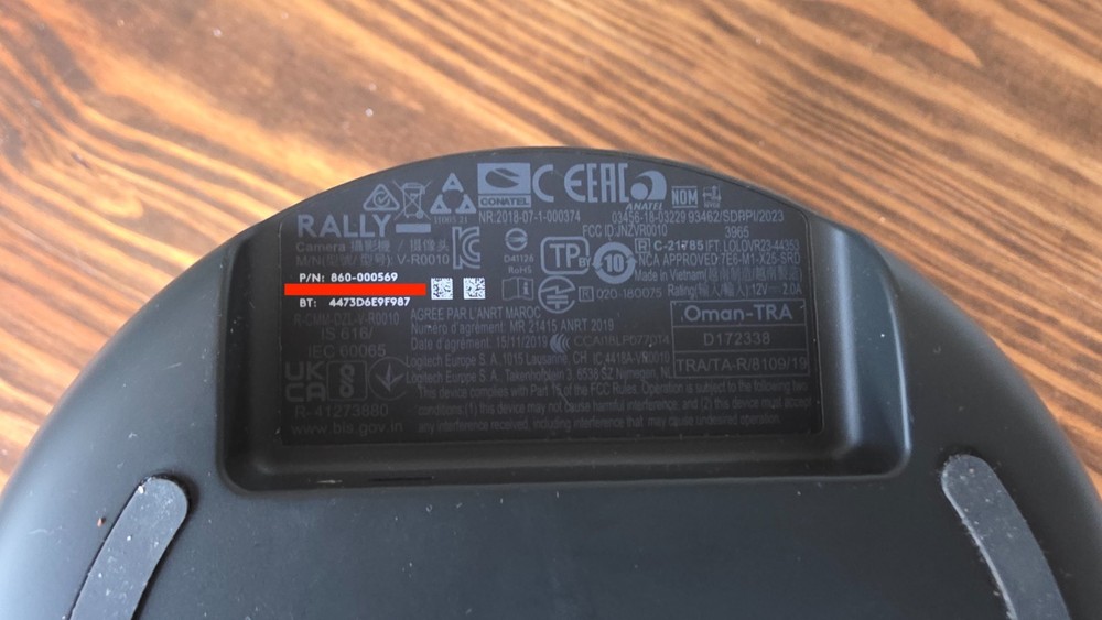 Logitech VR0010 Video Conferencing Rally Camera