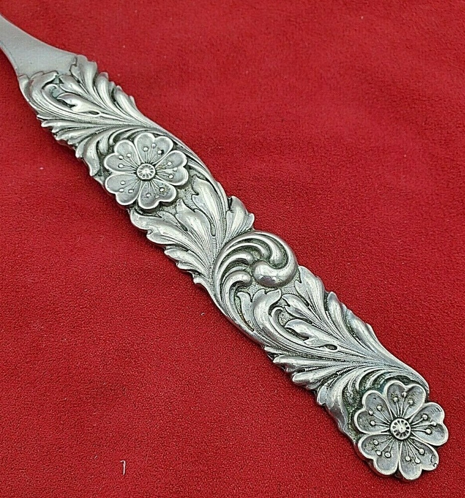 Silvercraft Sterling Silver Large Serving Fork with Floral Design #10880