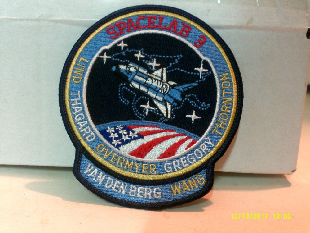 VINTAGE NASA SPACELAB 3 PATCH SPACE SHUTTLE LIND THAGARD WANG THORNTON