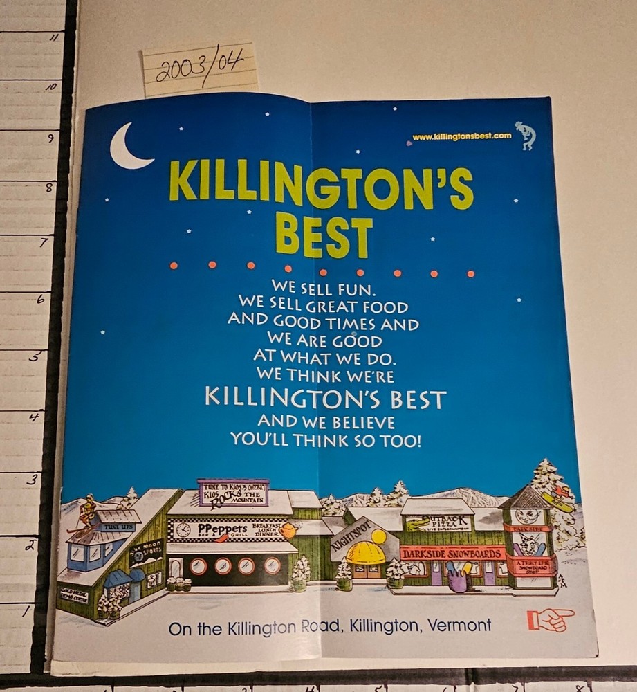 2003/04 KILLINGTON ACCESS ROAD INFO BROCHURE. MINT. See Description