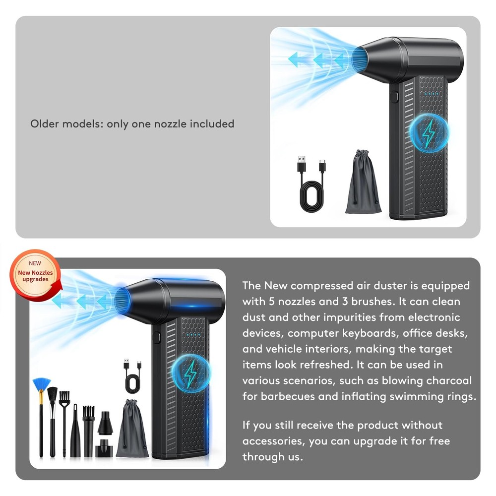 Compressed Air Duster kit-Blower-pc Duster Electric-130000RPM- Replace Compre...