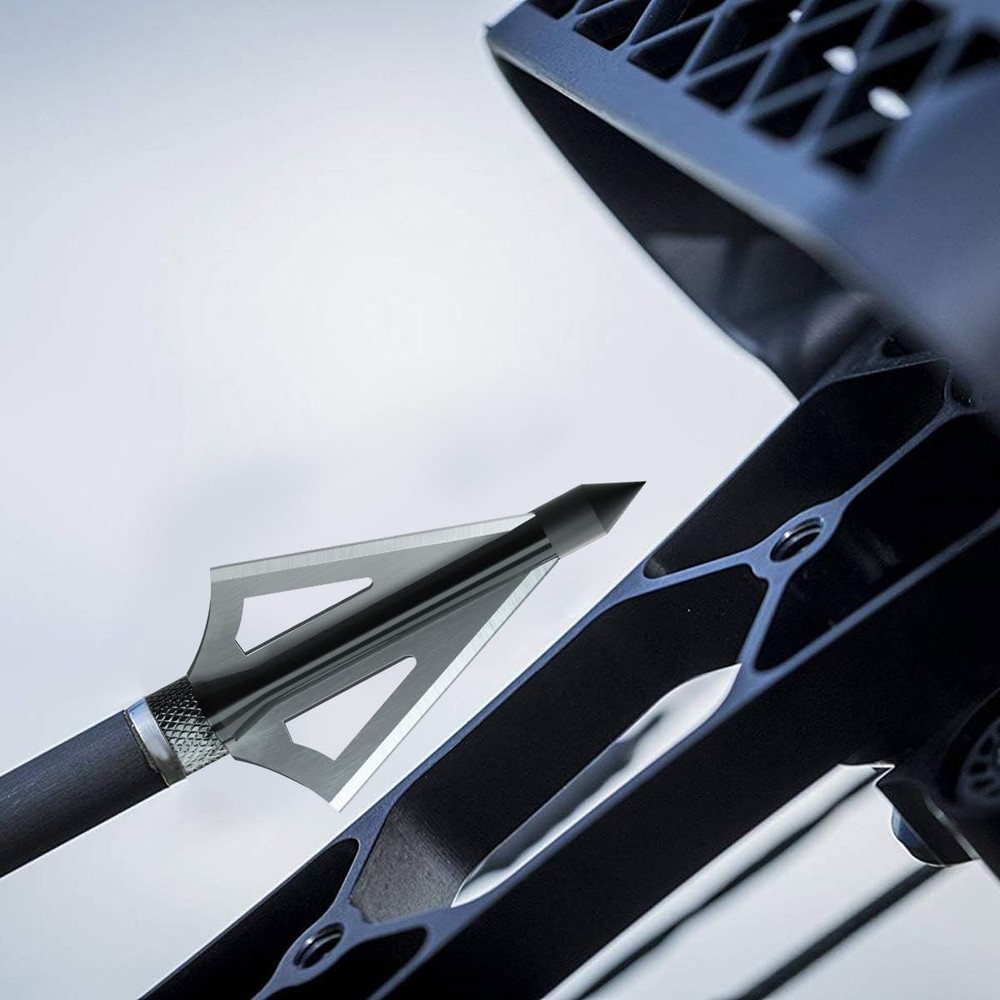 16Pcs 100Grain 3Blade Hunting Archery Broadhead Compound Bow Fixed Arrowhead Tip