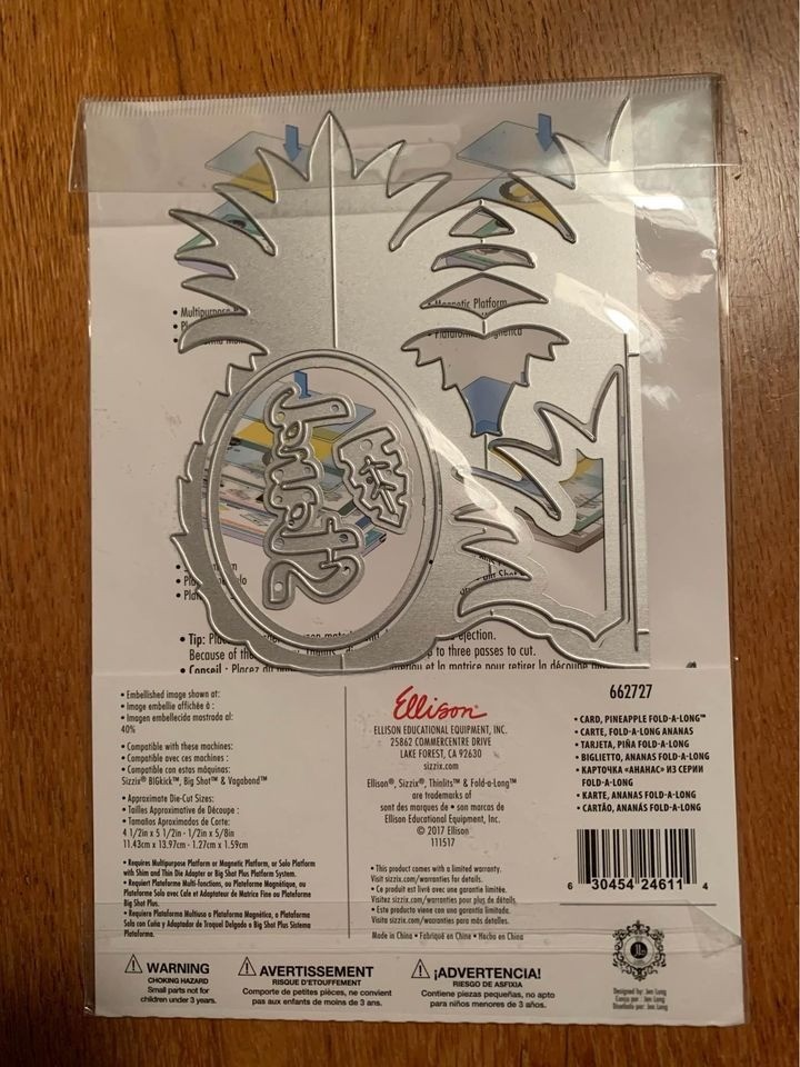 Sizzix Thinlits Stand Tall Pineapple Scrapbooking Die New 662727 Tropic Fun