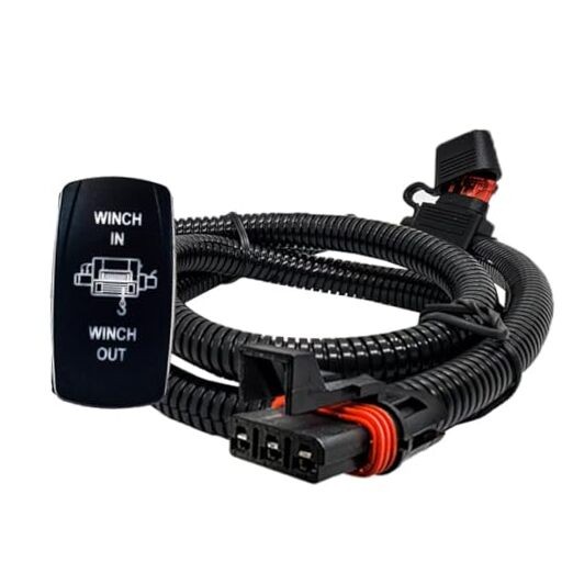 Power Bus Bar Plug Wire Kit Winch in/Out Rocker Switch Compatible with