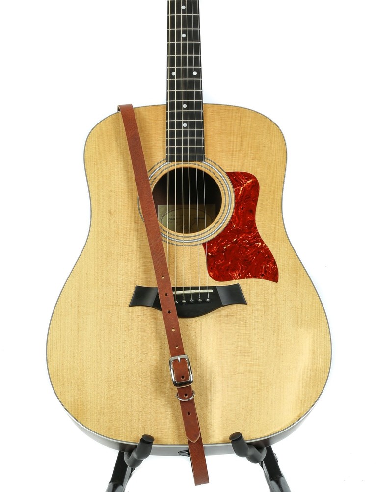 3/4" Wide Tan Saddle Leather Buckle Guitar Strap