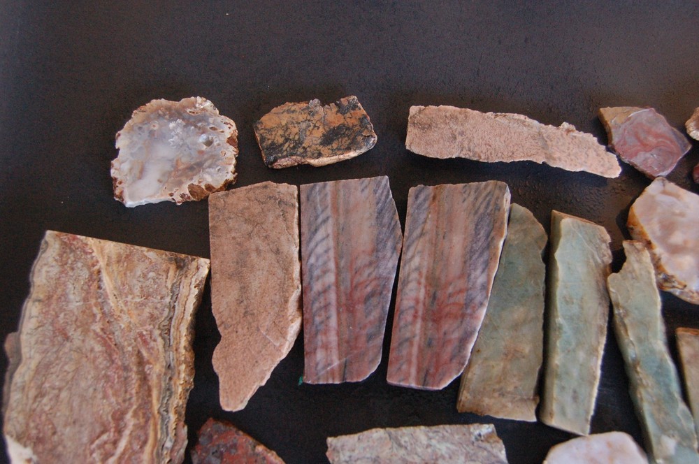 Miscellaneous Jasper, Agate, Calcite Onyx Slabs End Cuts Ect.