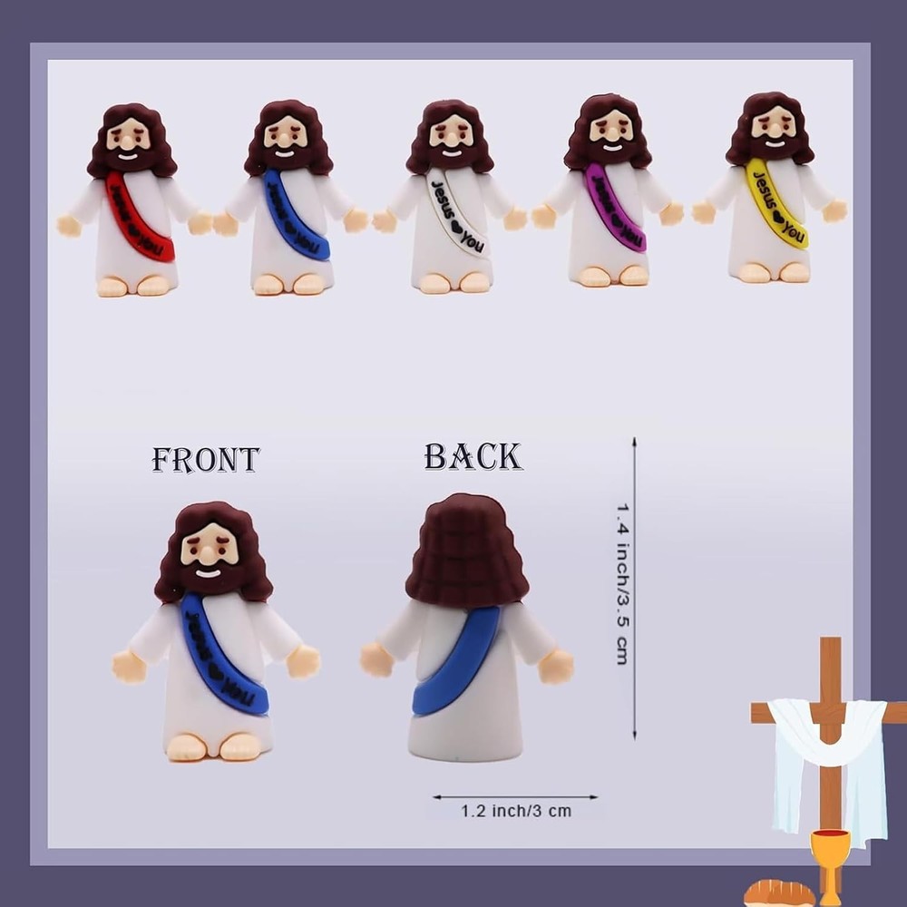 Little Jesus Figures, Mini Figurines in Bulk, Multicolor Tiny 20
