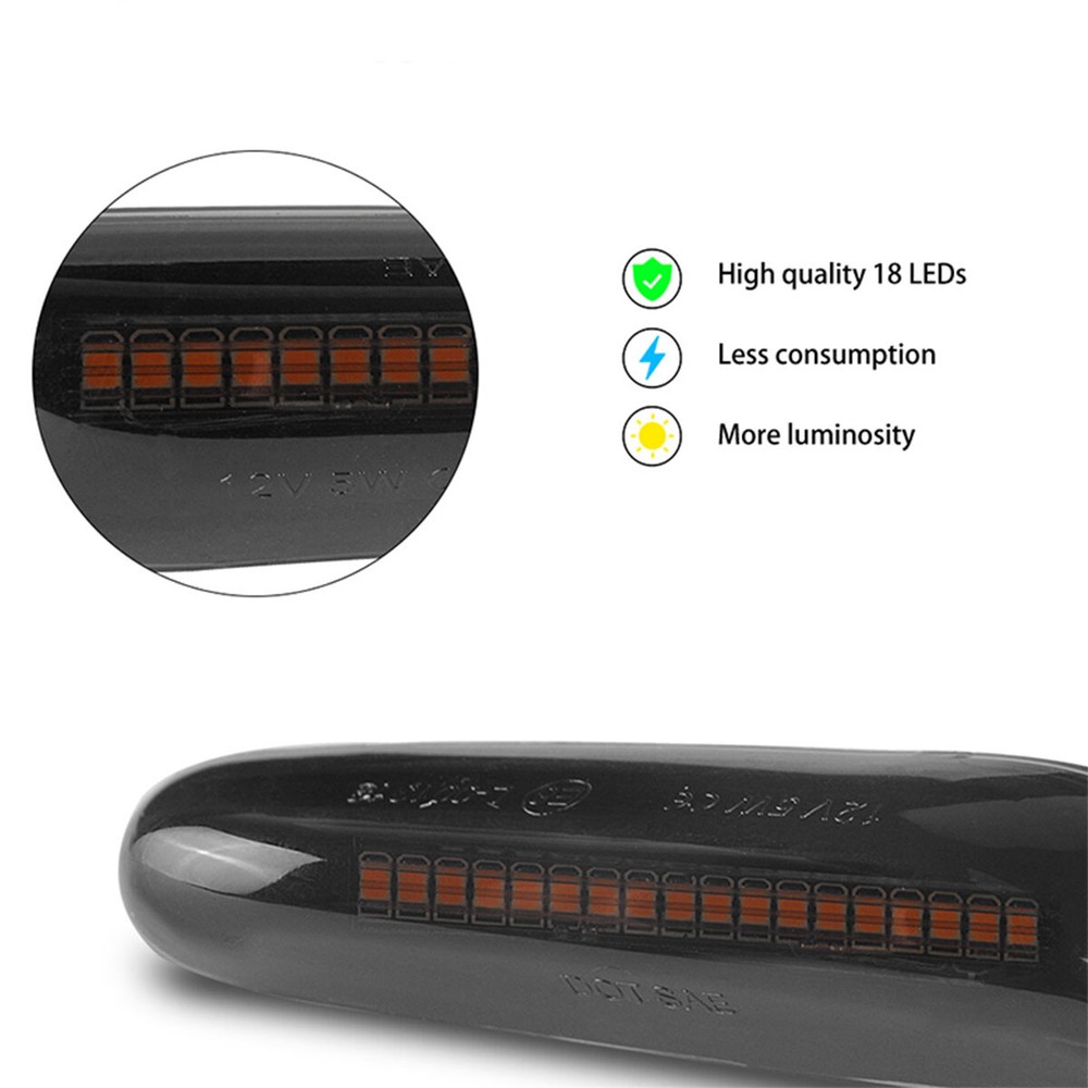 For BMW E60 E82 E83 E90 E92 E46 LED Front Fender Side Marker Turn Signal Lights