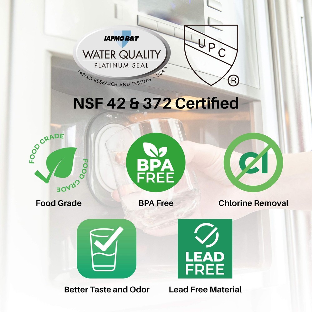 SpiroPure SP-LE800 NSF Certified Refrigerator Water Filter Replacement for LT...