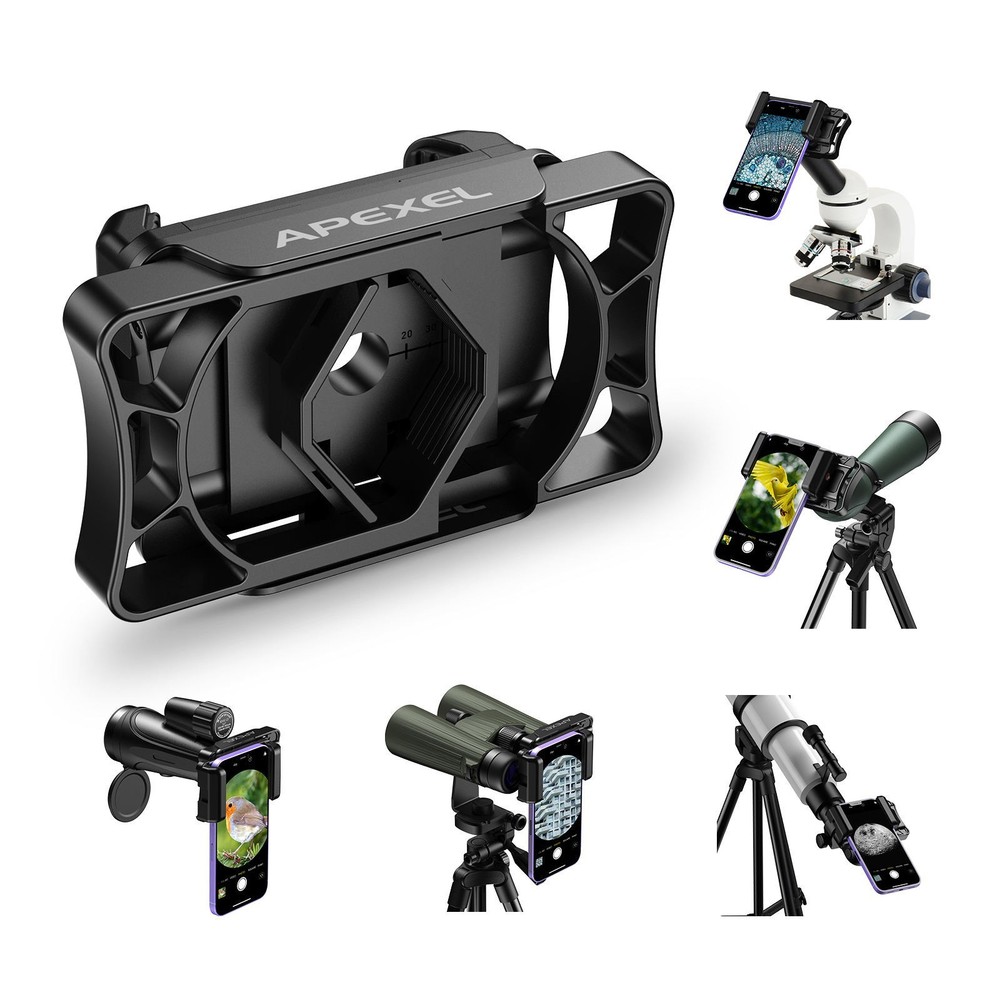Universal Phone Mount for Binoculars & Telescope – Digiscoping Adapter for iPhon