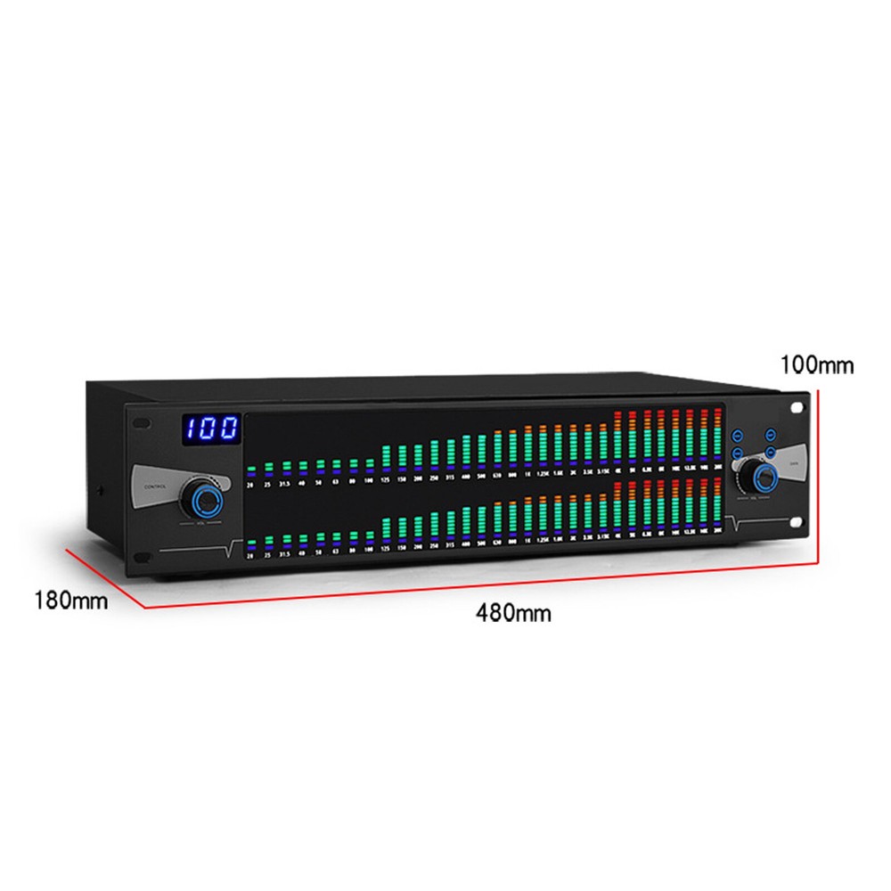 Professional Graphics Equalizer Audio Processor Dual 31-Band Spectrum Display Bg