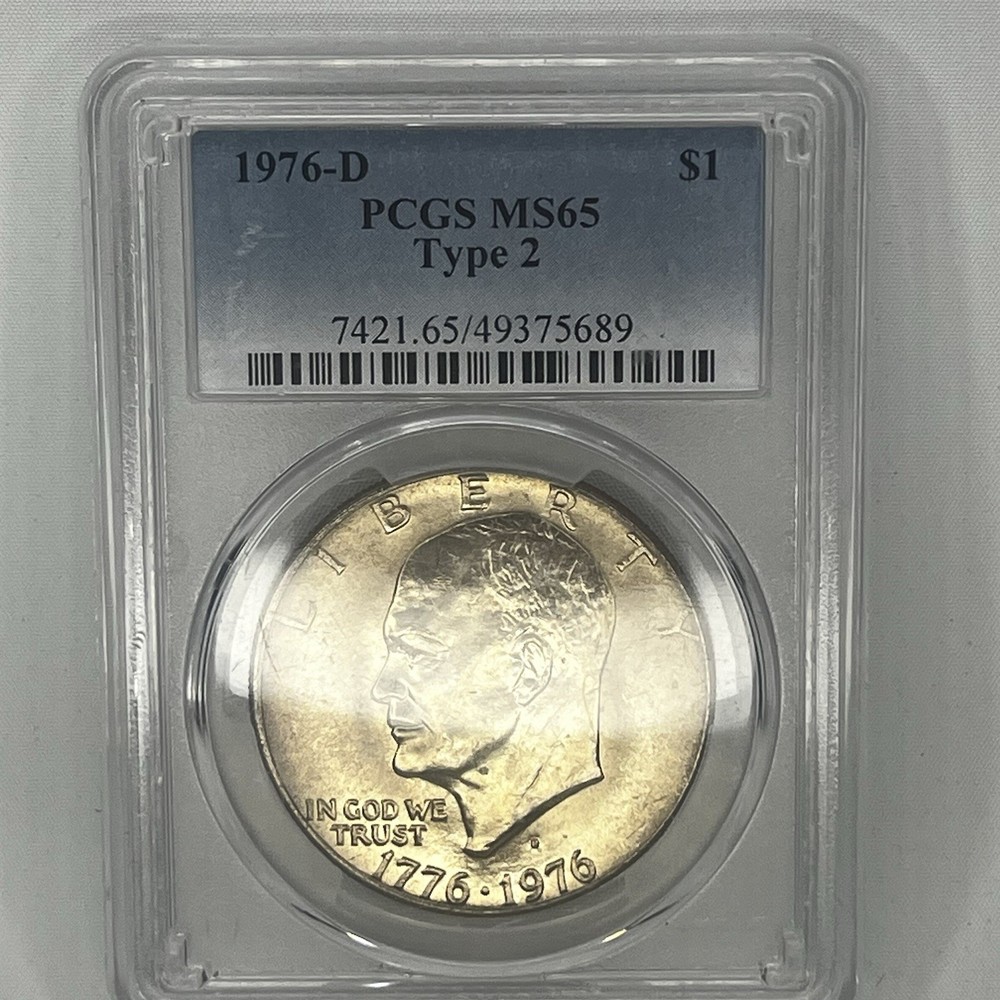 MS65 1976 Type 2 Eisenhower Dollar Ike PCGS Blue Label bicentennial