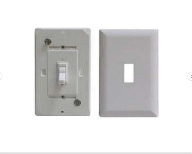 White Self Contained Toggle Light Switch Snap w/ Plate WDR Mobile Home Camper RV