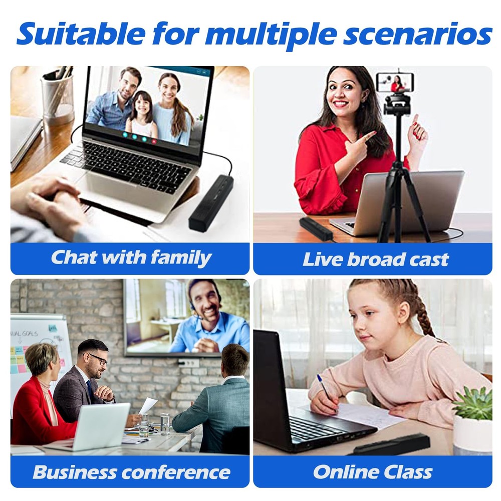 3 in 1 USB Computer Speaker with Microphone, PC Laptop Desktop Conference Spe...