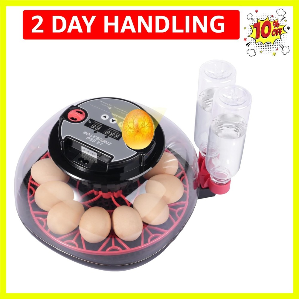 12 Egg Incubators for Hatching Eggs, Chicken Egg Incubator with Automatic Egg...