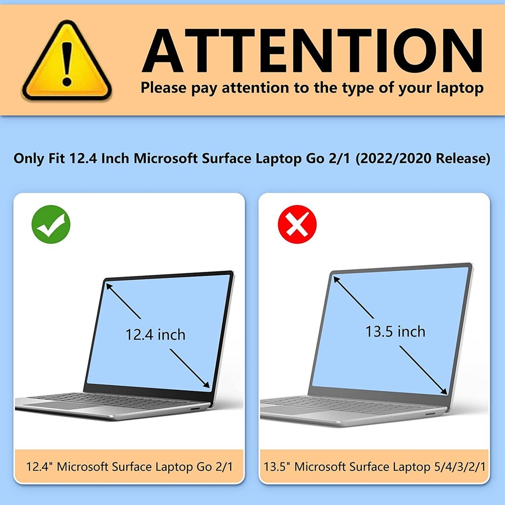 Protective Case for 12.4" Microsoft Surface Laptop Go 2 (2022) Hard Shell Cover