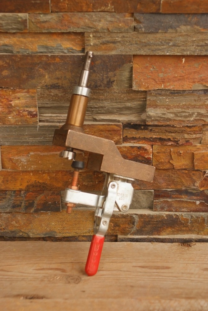 Vintage Brass Base Clamp Hole Hinge Jig Drilling Guide