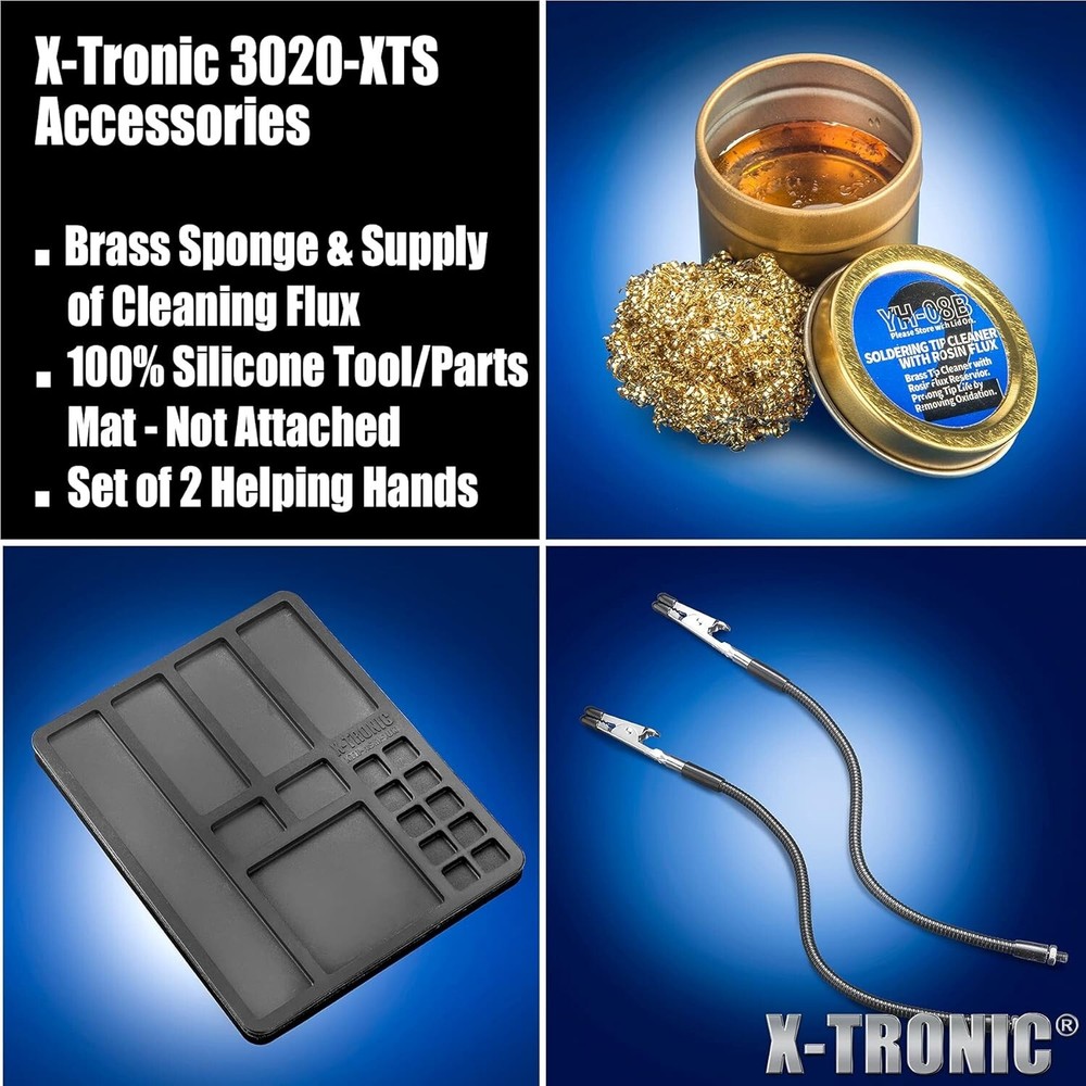 Versatile Soldering Iron Station with Helping Hands & Cleaning Accessories