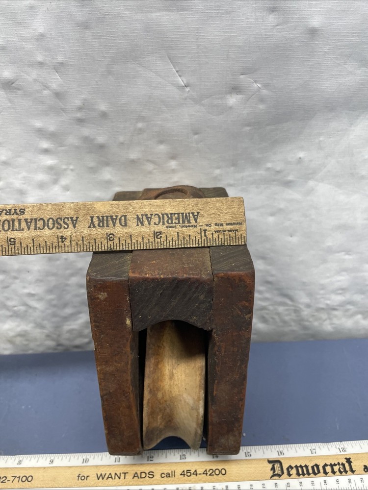 Large antique wooden barn pulley Rustic Decor