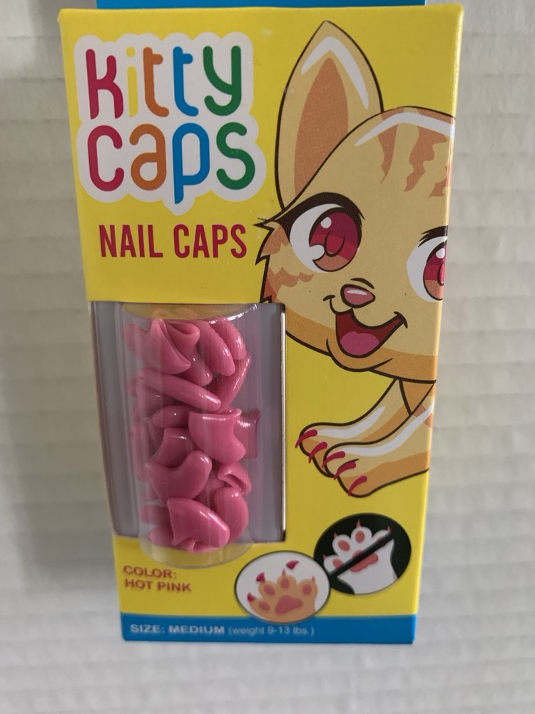 Kitty Kat Pink Nail Caps ( Size Small )